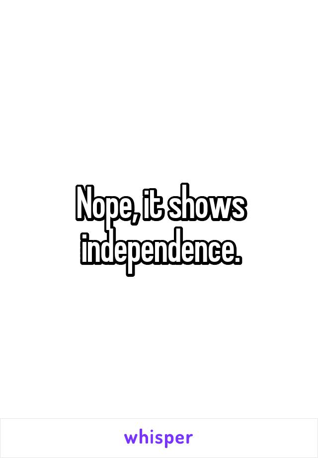 Nope, it shows independence.