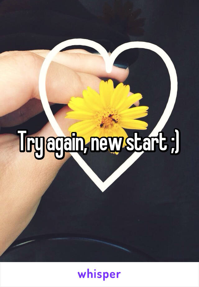 Try again, new start ;) 