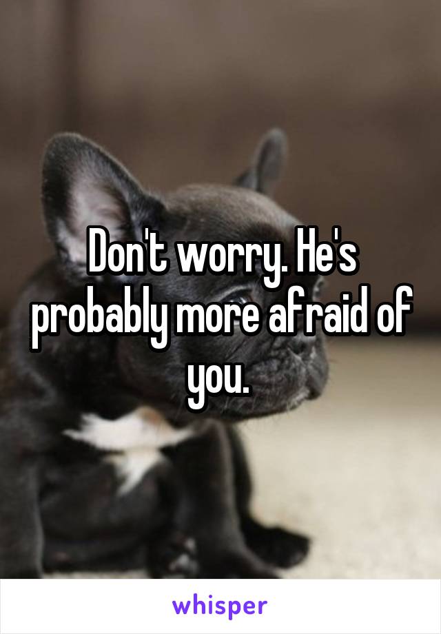 Don't worry. He's probably more afraid of you. 