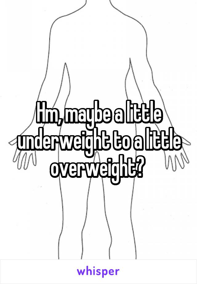 Hm, maybe a little underweight to a little overweight? 