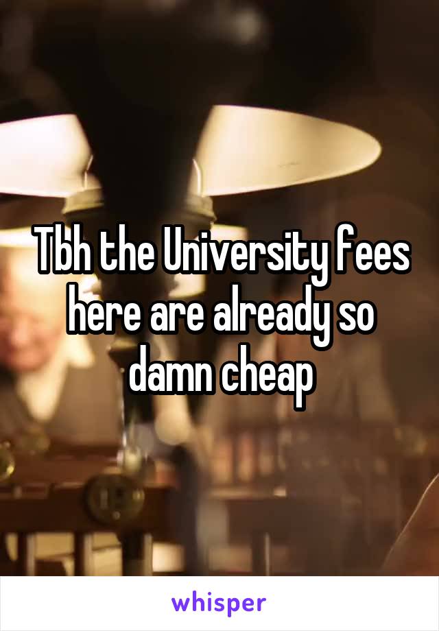 Tbh the University fees here are already so damn cheap