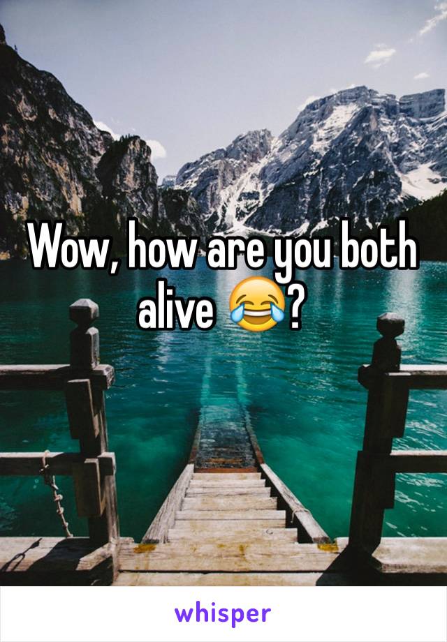 Wow, how are you both alive 😂?