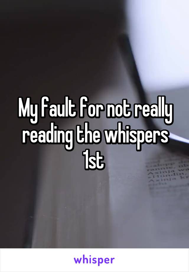 My fault for not really reading the whispers 1st 
