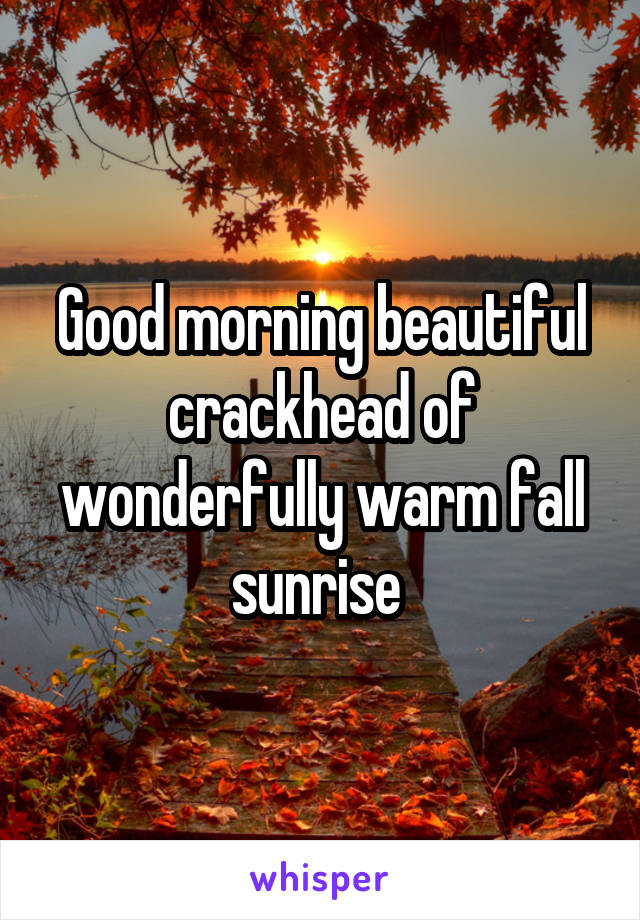 Good morning beautiful crackhead of wonderfully warm fall sunrise 
