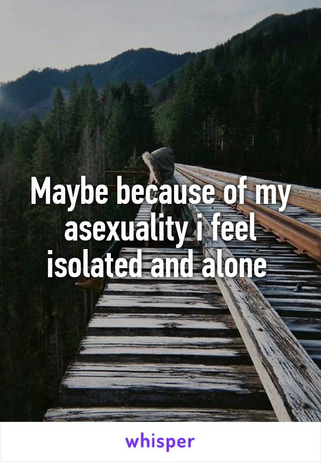 Maybe because of my asexuality i feel isolated and alone 
