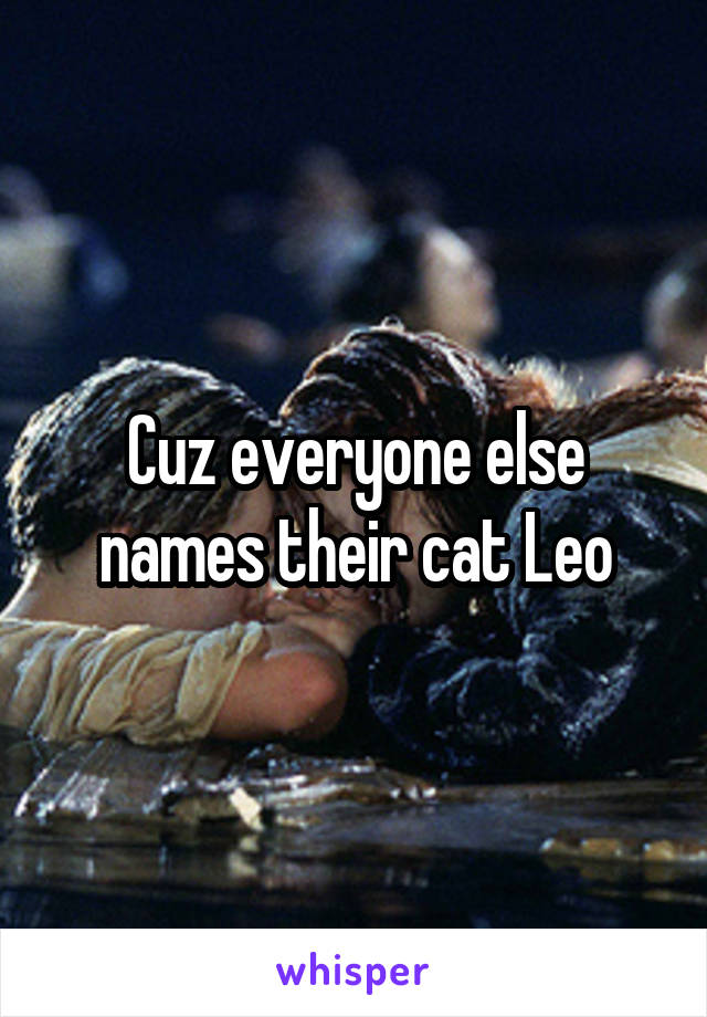 Cuz everyone else names their cat Leo