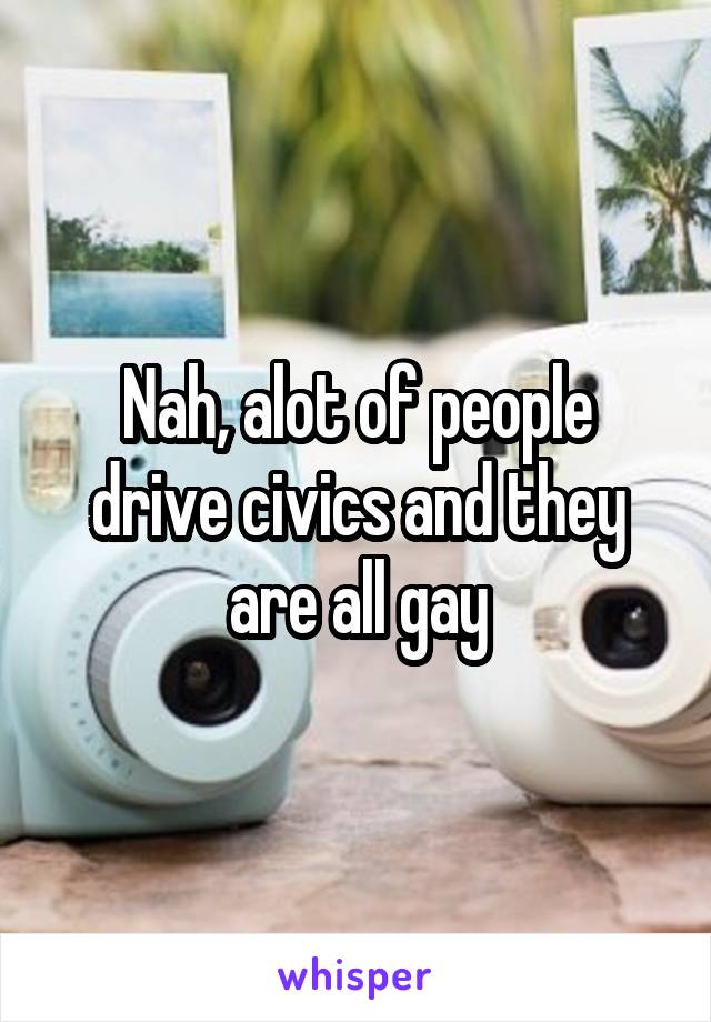 Nah, alot of people drive civics and they are all gay