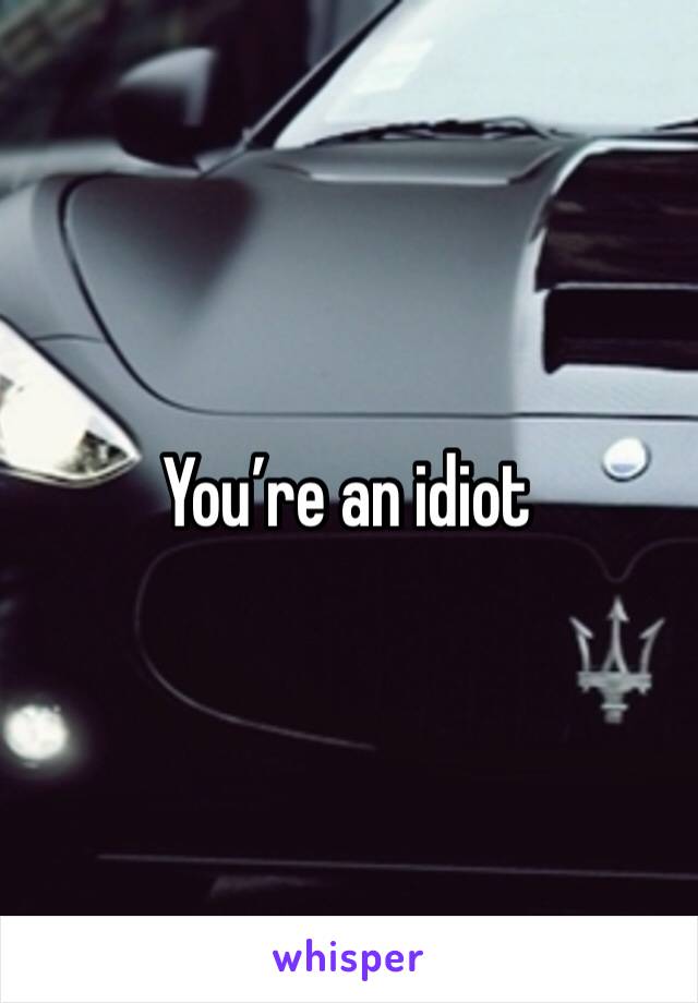 You’re an idiot 