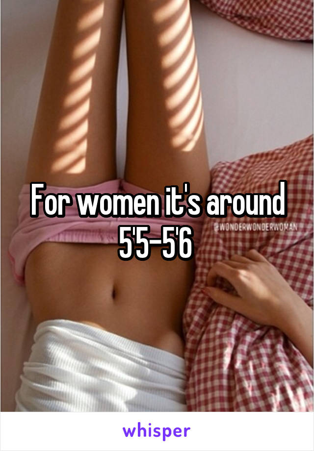 For women it's around 5'5-5'6 