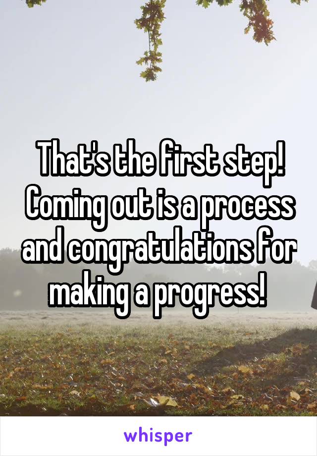 That's the first step! Coming out is a process and congratulations for making a progress! 