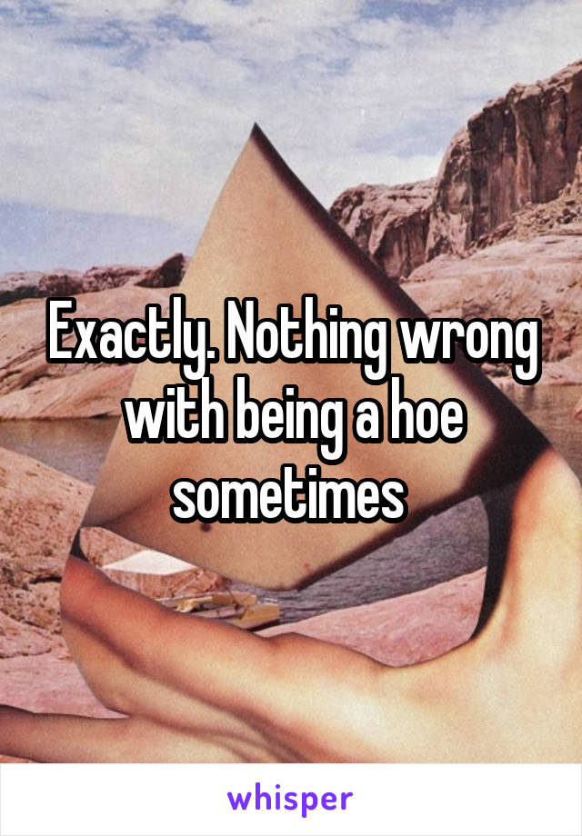 Exactly. Nothing wrong with being a hoe sometimes 