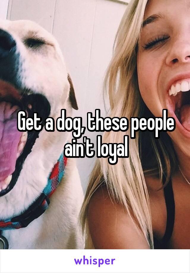 Get a dog, these people ain't loyal