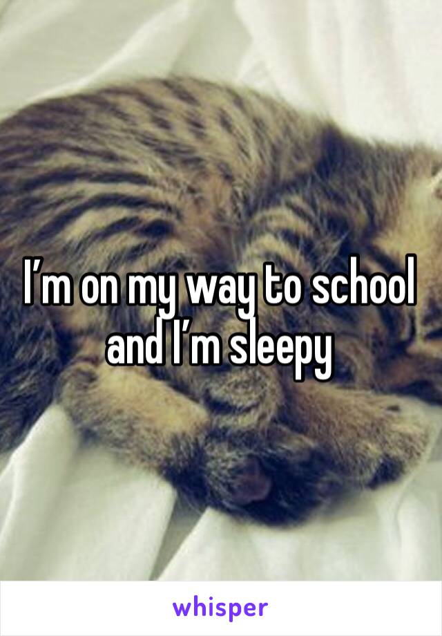 I’m on my way to school and I’m sleepy