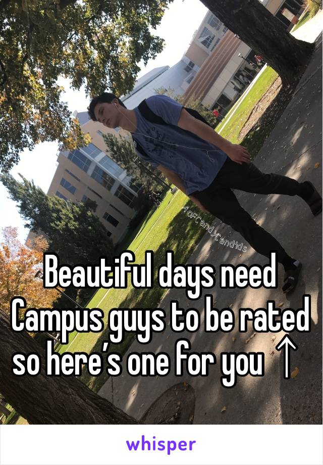 



Beautiful days need Campus guys to be rated so here’s one for you↑