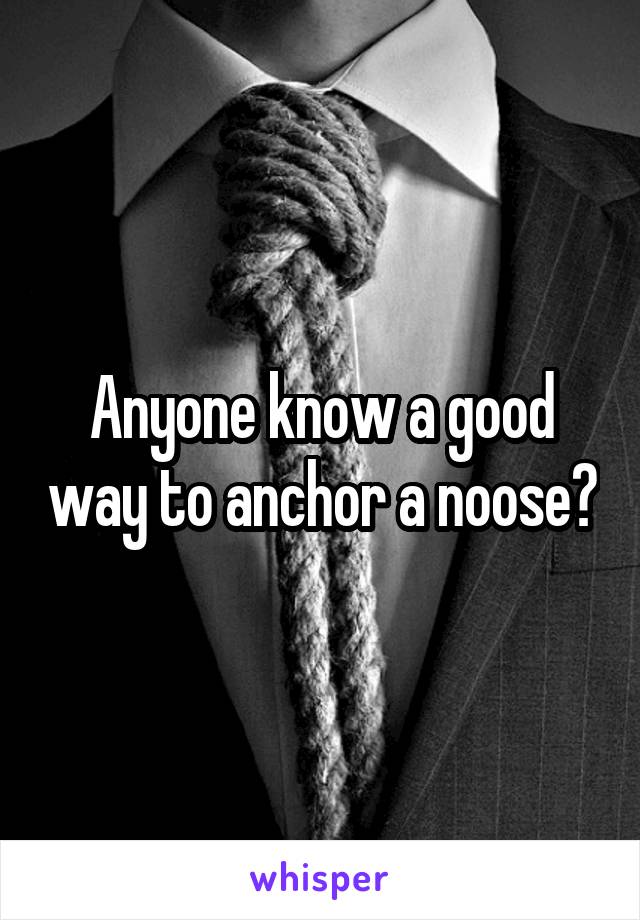 Anyone know a good way to anchor a noose?