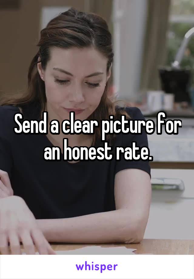 Send a clear picture for an honest rate.