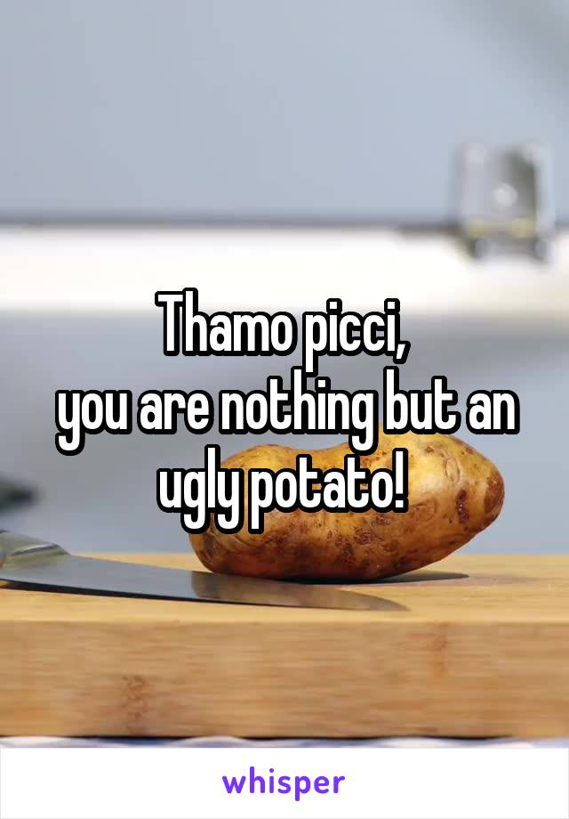 Thamo picci, 
you are nothing but an ugly potato! 