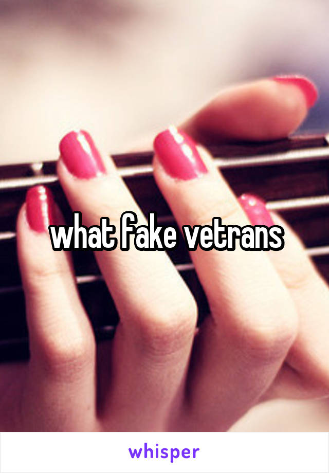 what fake vetrans