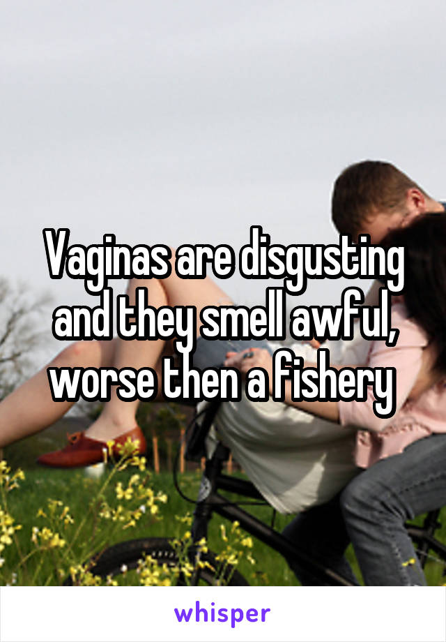 Vaginas are disgusting and they smell awful, worse then a fishery 