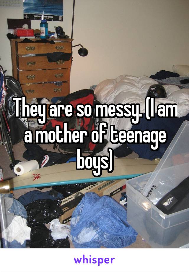 They are so messy. (I am a mother of teenage boys)