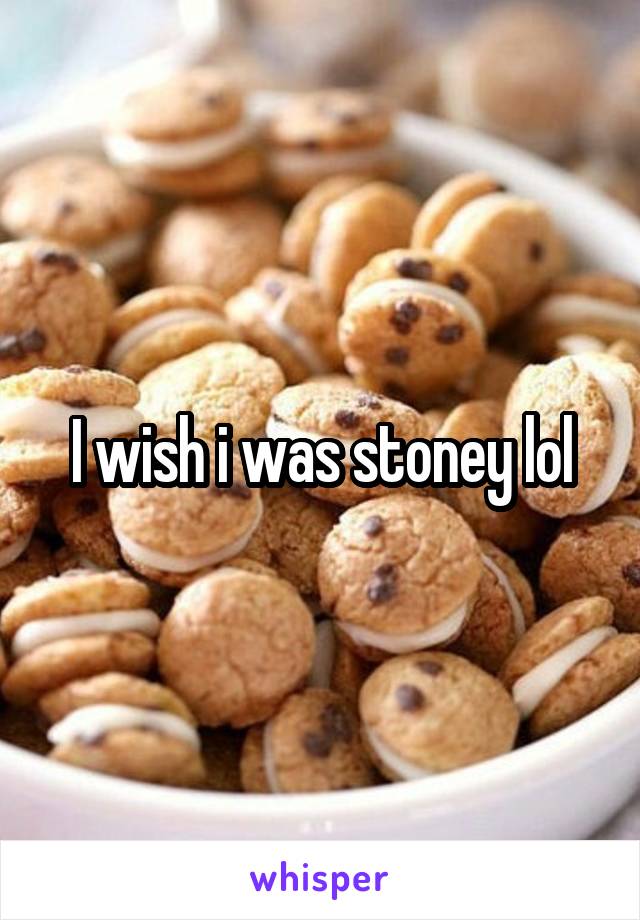I wish i was stoney lol