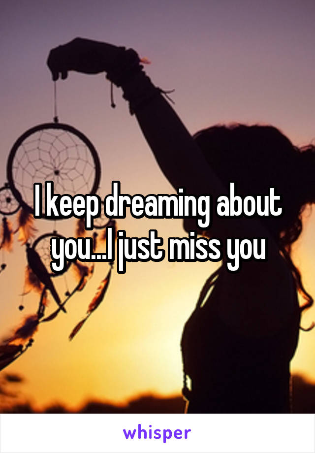 I keep dreaming about you...I just miss you