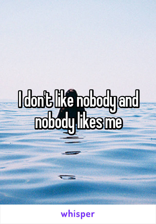 I don't like nobody and nobody likes me