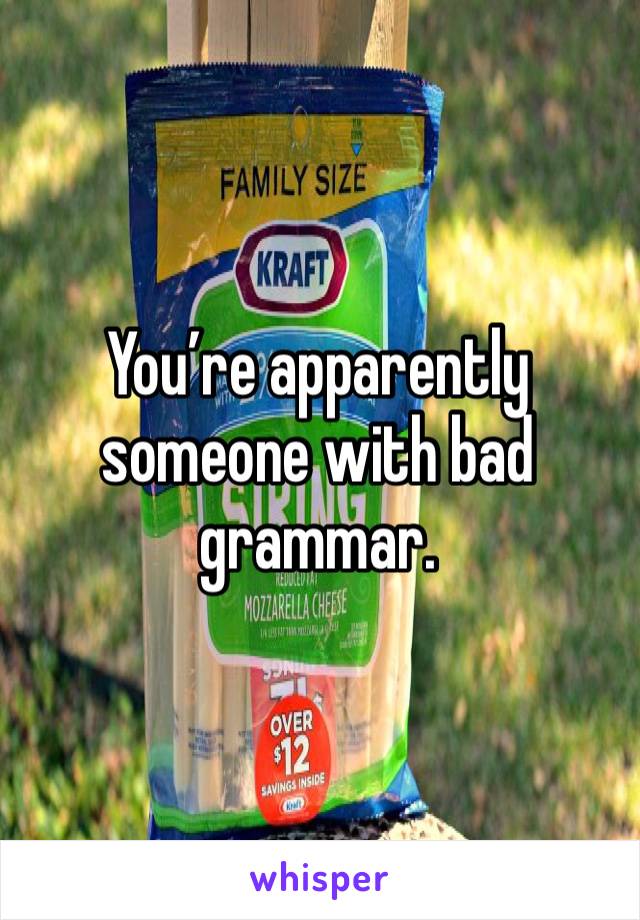 You’re apparently someone with bad grammar. 