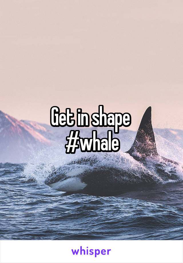 Get in shape 
#whale