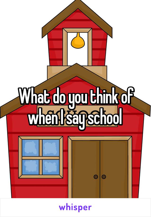 What do you think of when I say school 