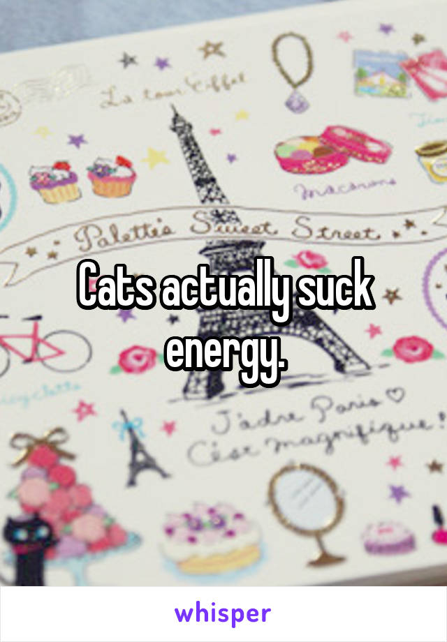 Cats actually suck energy.