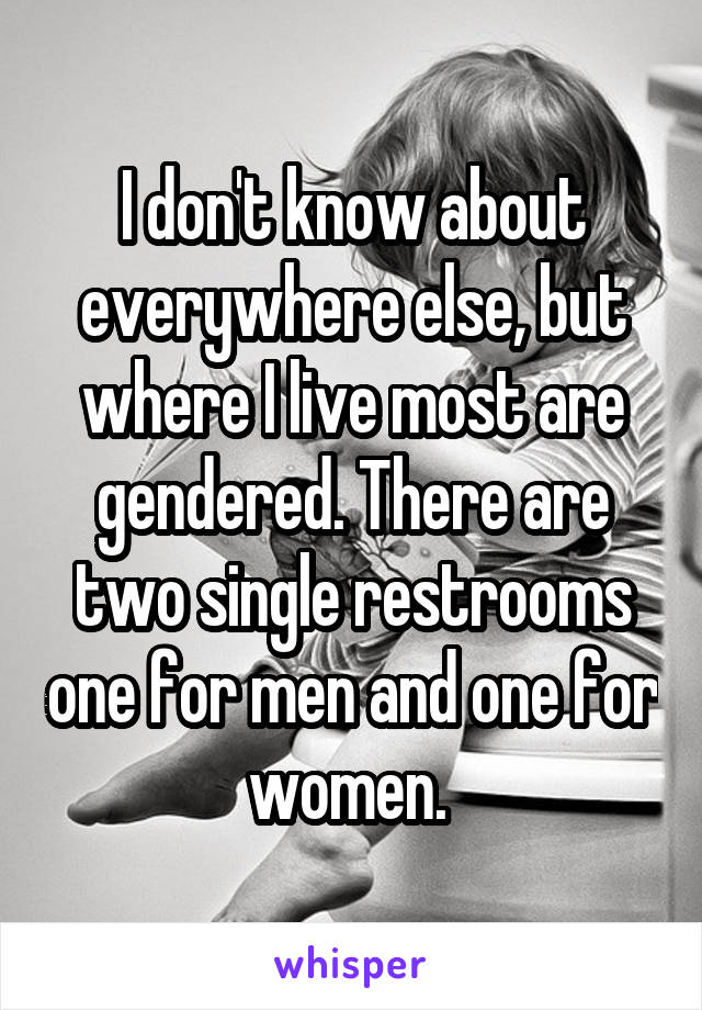 I don't know about everywhere else, but where I live most are gendered. There are two single restrooms one for men and one for women. 