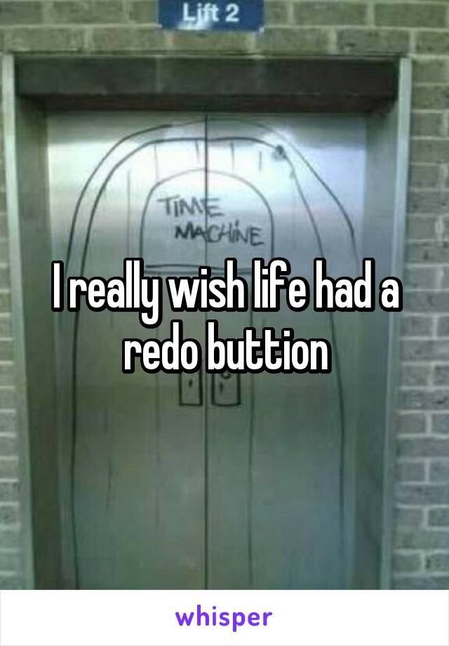 I really wish life had a redo buttion