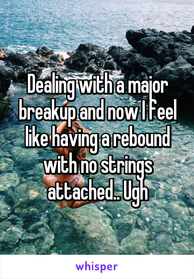 Dealing with a major breakup and now I feel like having a rebound with no strings attached.. Ugh