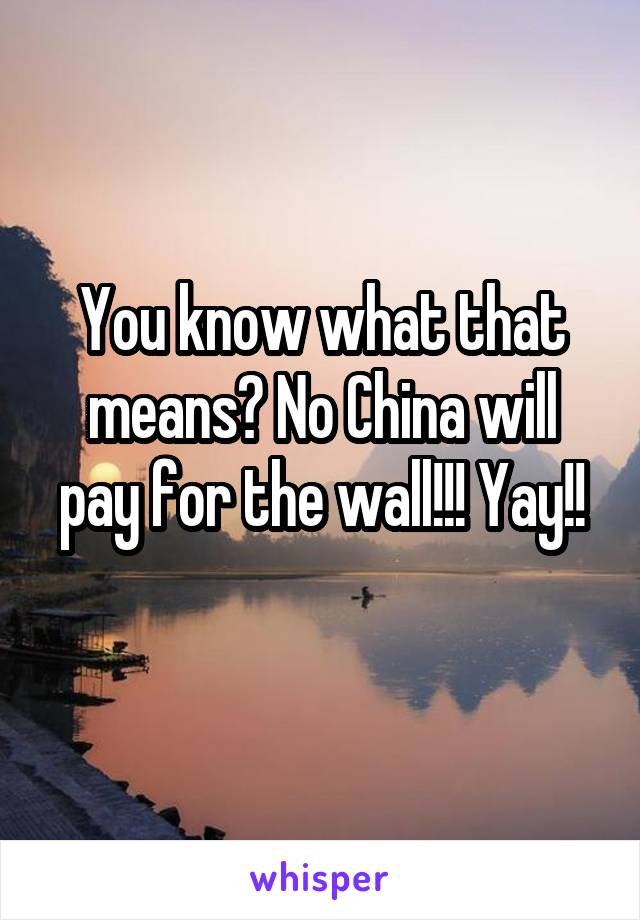 You know what that means? No China will pay for the wall!!! Yay!!
