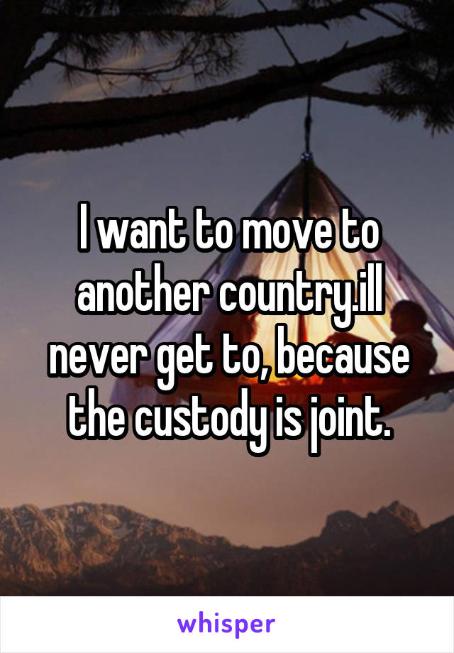 I want to move to another country.ill never get to, because the custody is joint.