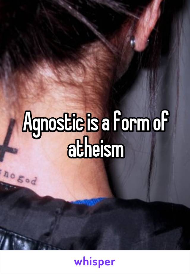 Agnostic is a form of atheism