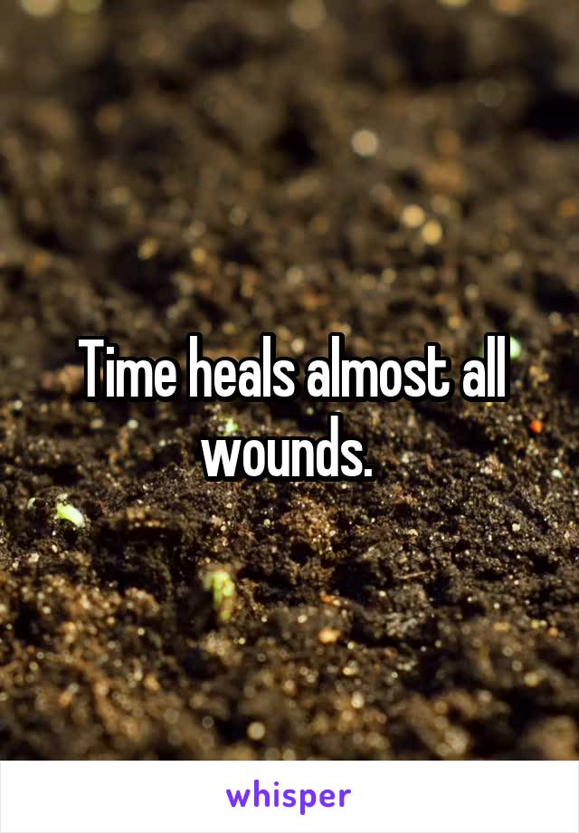 Time heals almost all wounds. 