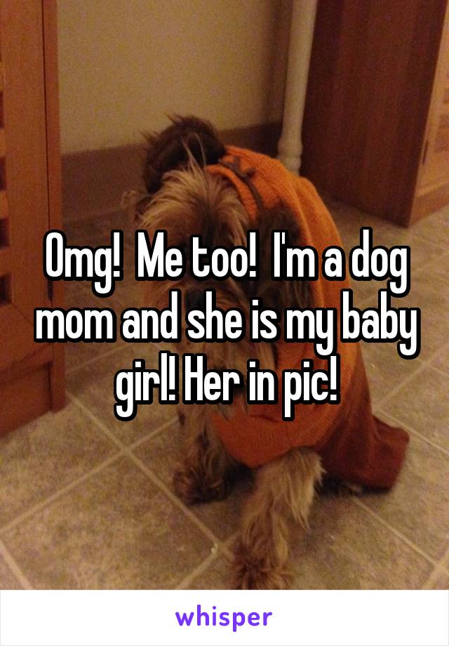 Omg!  Me too!  I'm a dog mom and she is my baby girl! Her in pic!
