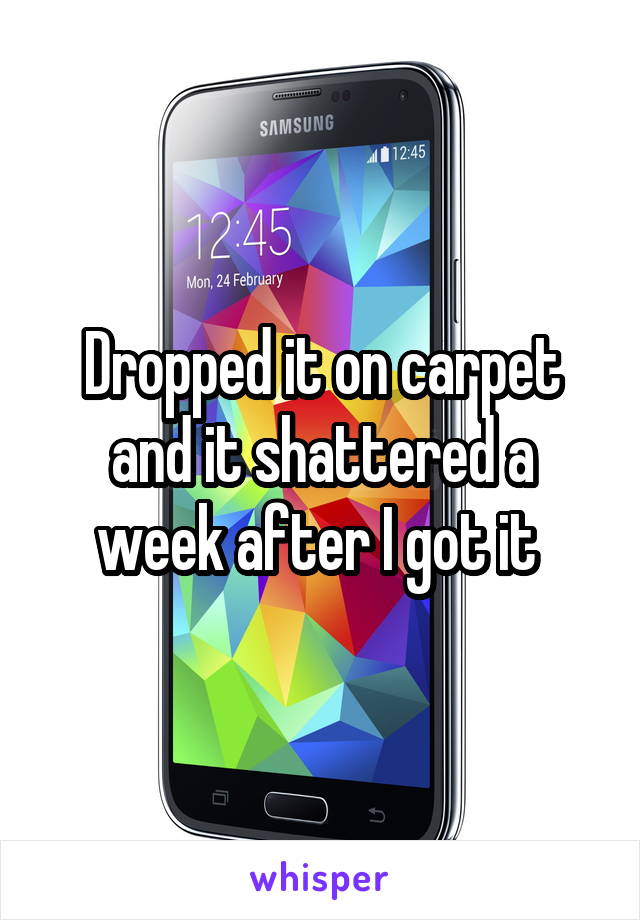 Dropped it on carpet and it shattered a week after I got it 