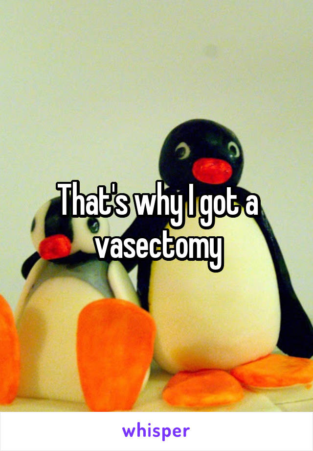 That's why I got a vasectomy