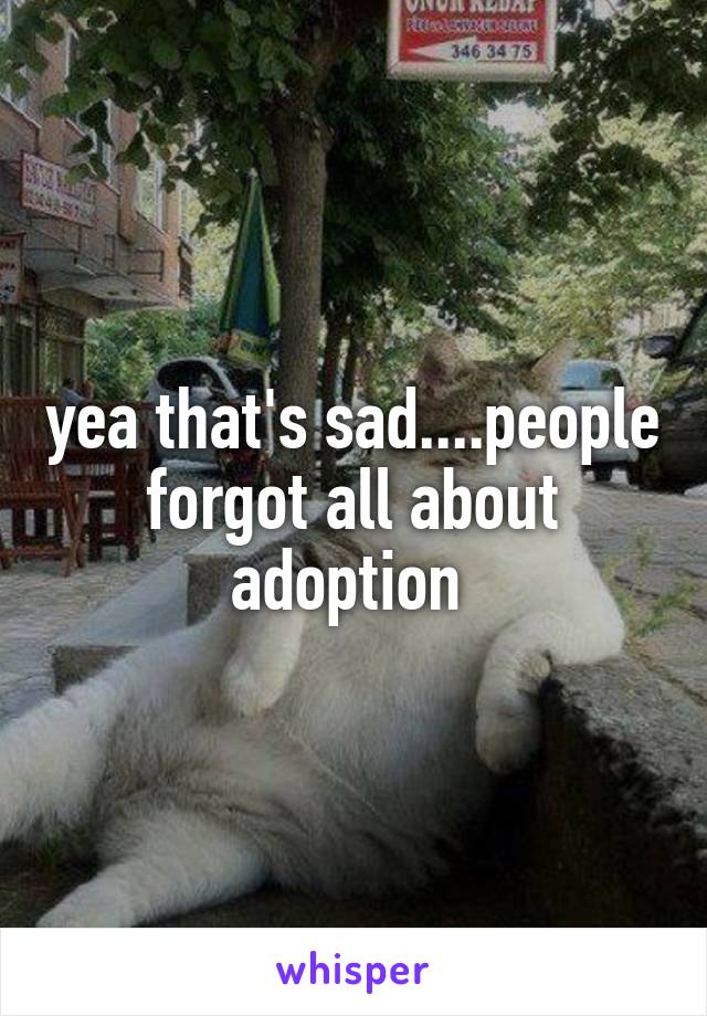 yea that's sad....people forgot all about adoption 