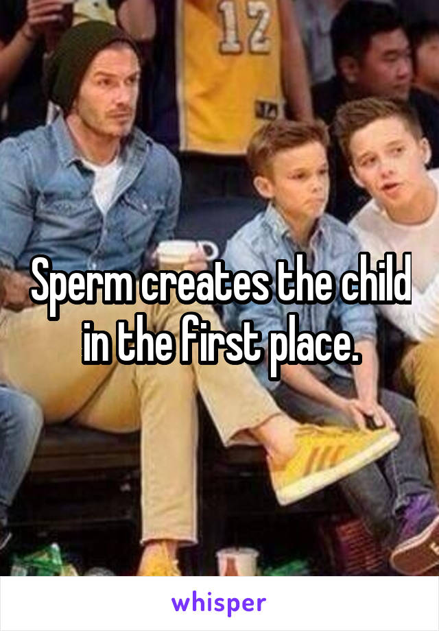 Sperm creates the child in the first place.