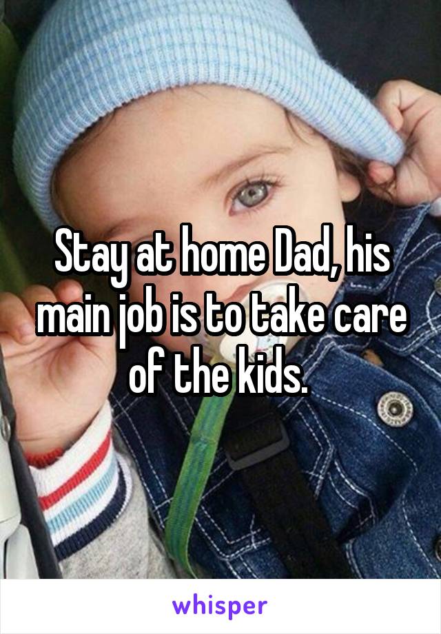 Stay at home Dad, his main job is to take care of the kids. 