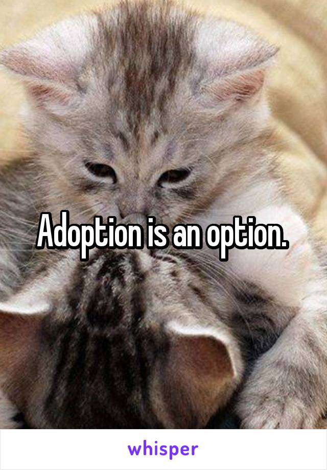 Adoption is an option. 