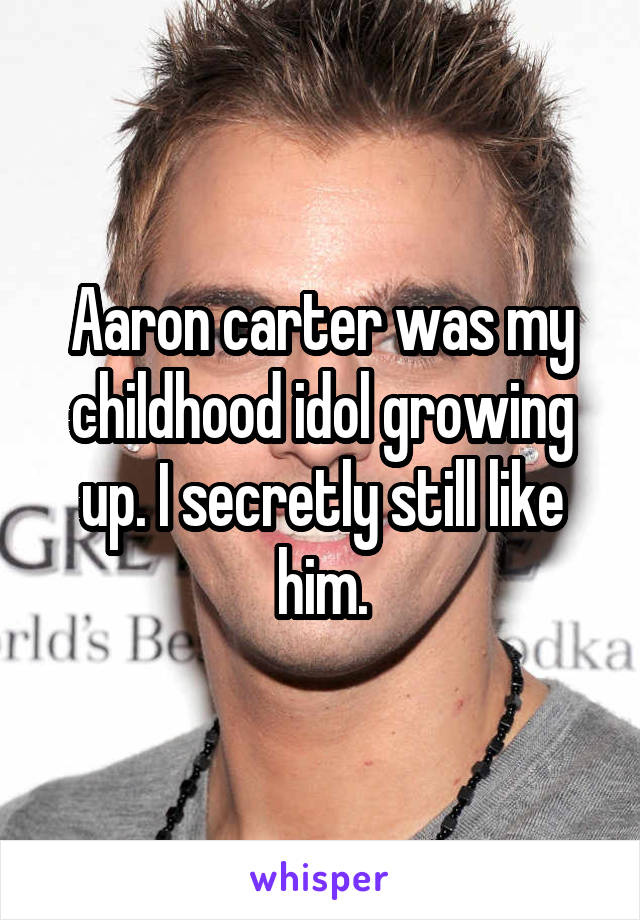 Aaron carter was my childhood idol growing up. I secretly still like him.