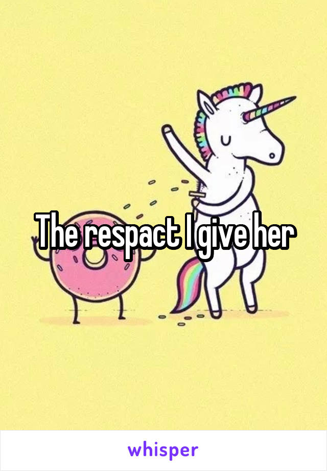 The respact I give her