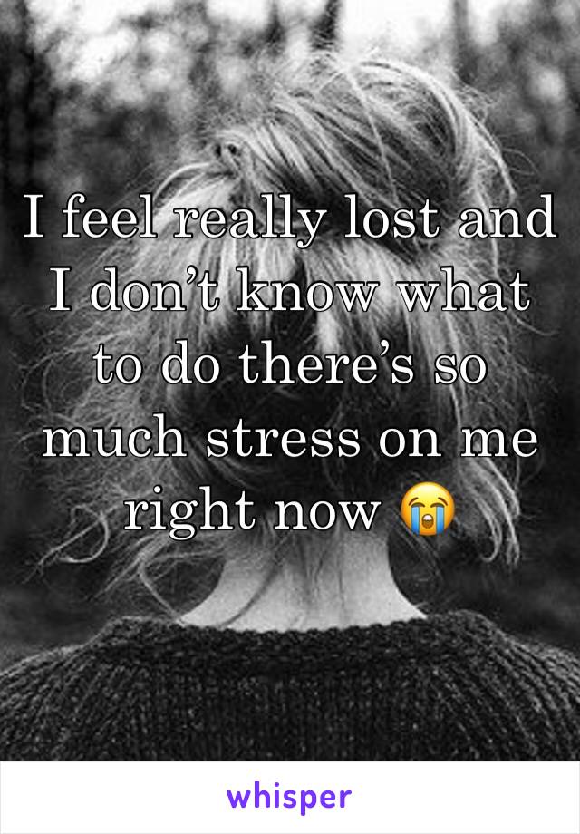 I feel really lost and I don’t know what to do there’s so much stress on me right now 😭