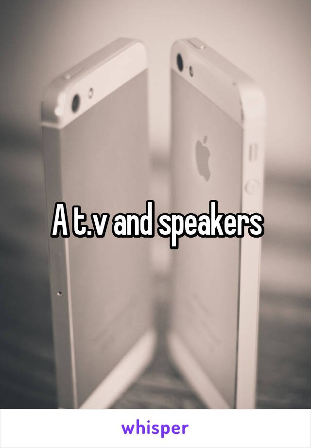 A t.v and speakers