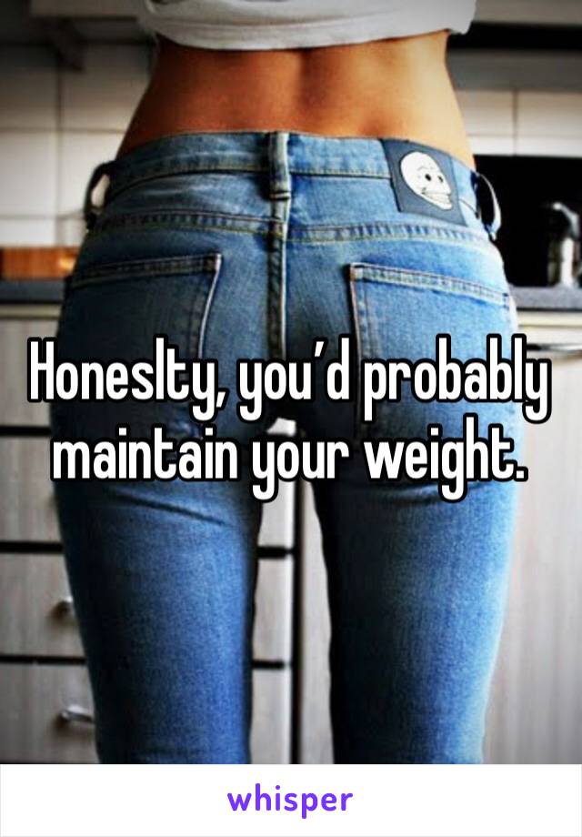 Honeslty, you’d probably maintain your weight. 